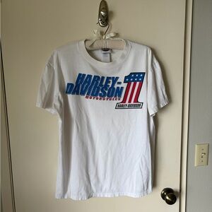 Harley-Davidson White & Blue Sound Motorcycles T-Shirt Marysville WA